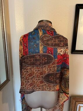 Multicolor Paisley Pattern Lightweight Scarf Shawl Wrap with Fringe